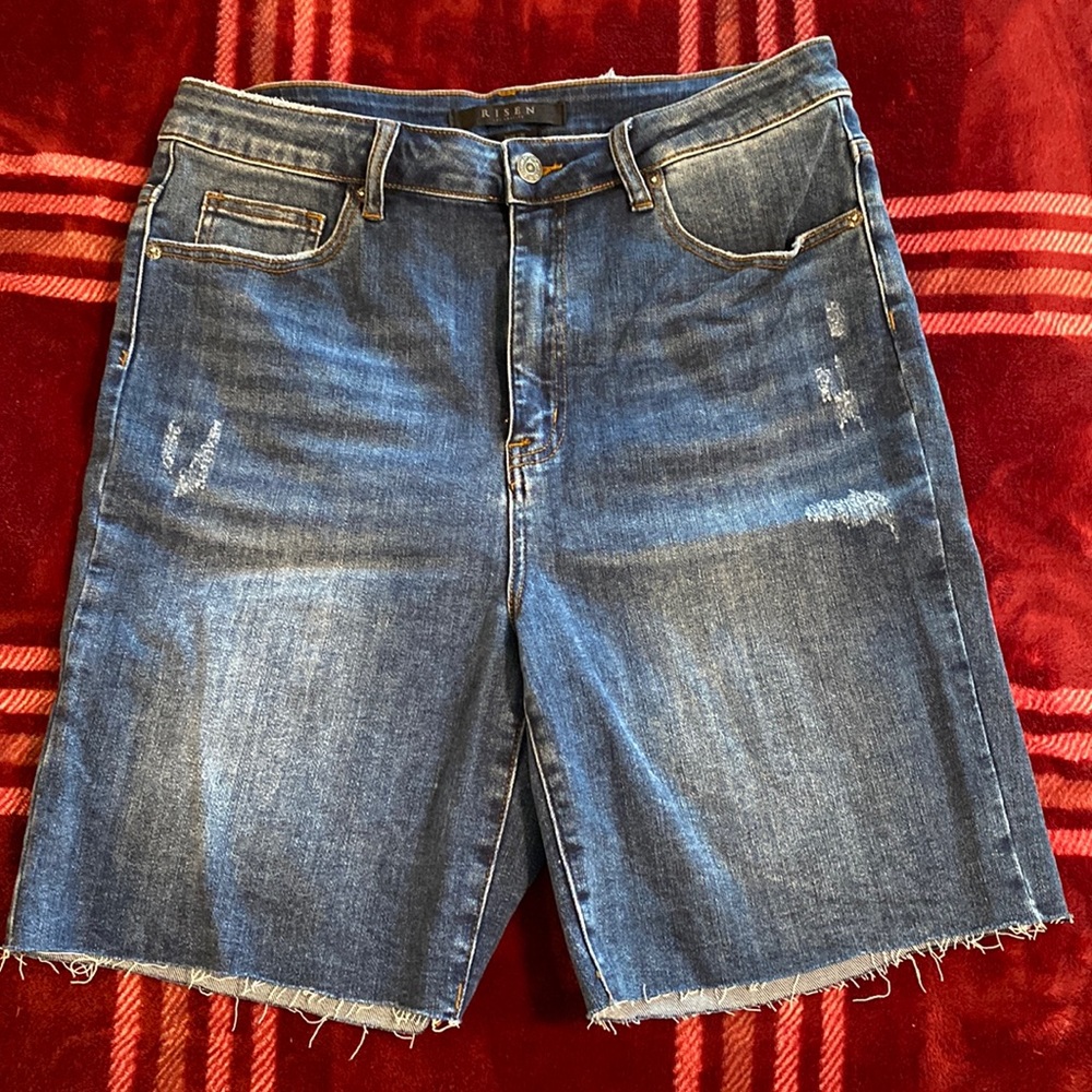 Risen Dark Wash Cut Off Bermuda Shorts 1XL